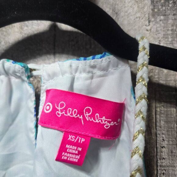 Lilly Pulitzer Bowen Halter Top in Las Olas Aqua Strong Current Sea - Picture 5 of 6